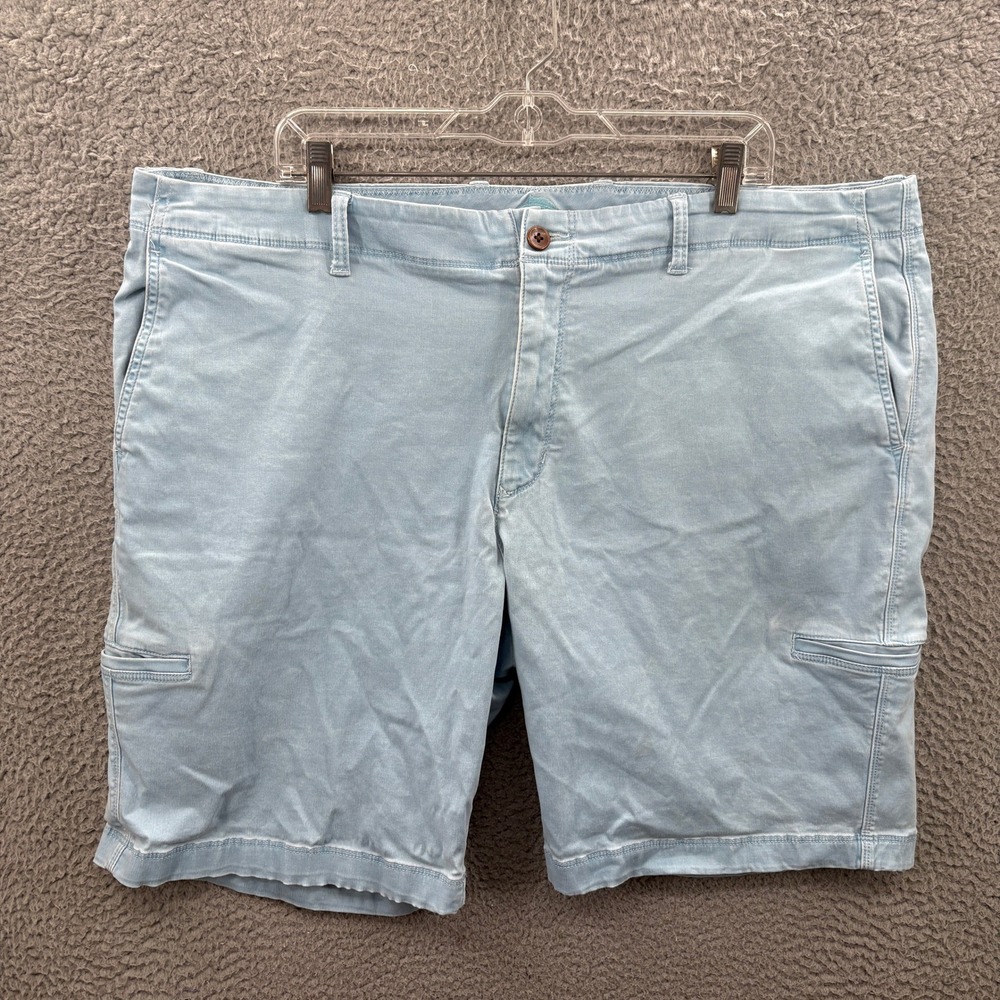 Tommy Bahama Cargo Shorts Men‎ 44 Light Blue Flat Front Chino Cotton Tencel